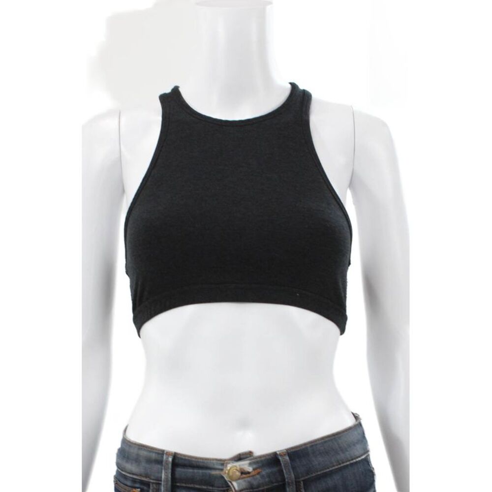 Beyond Yoga Womens Cross Strap Cut Out Back Sports Bra Black Size Small